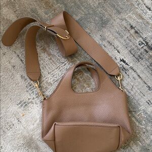 Cuyana Brown Leather Shoulder Bag